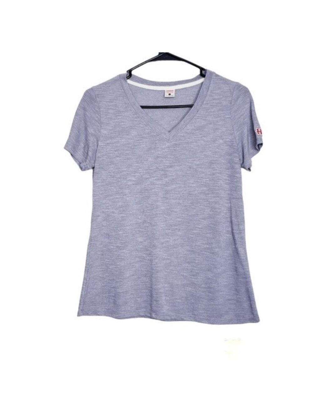 Homage Gray Short Sleeve V-Neck Tee T-Shirt Women's Size XS